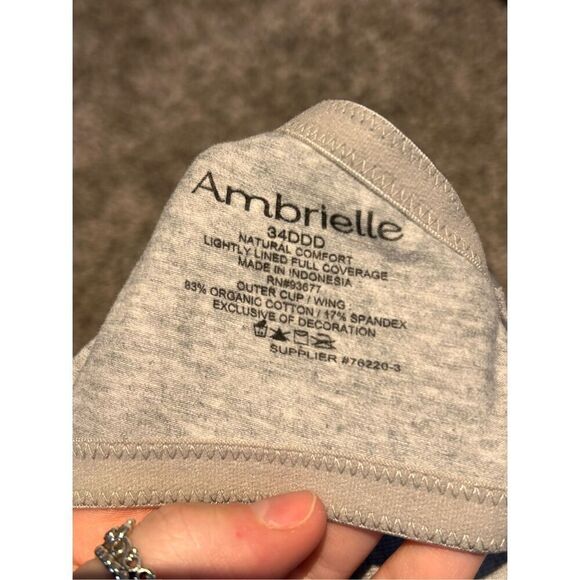 Ambrielle lightly lined full coverage gray bra size 34DDD C1-11 - Picture 4 of 4